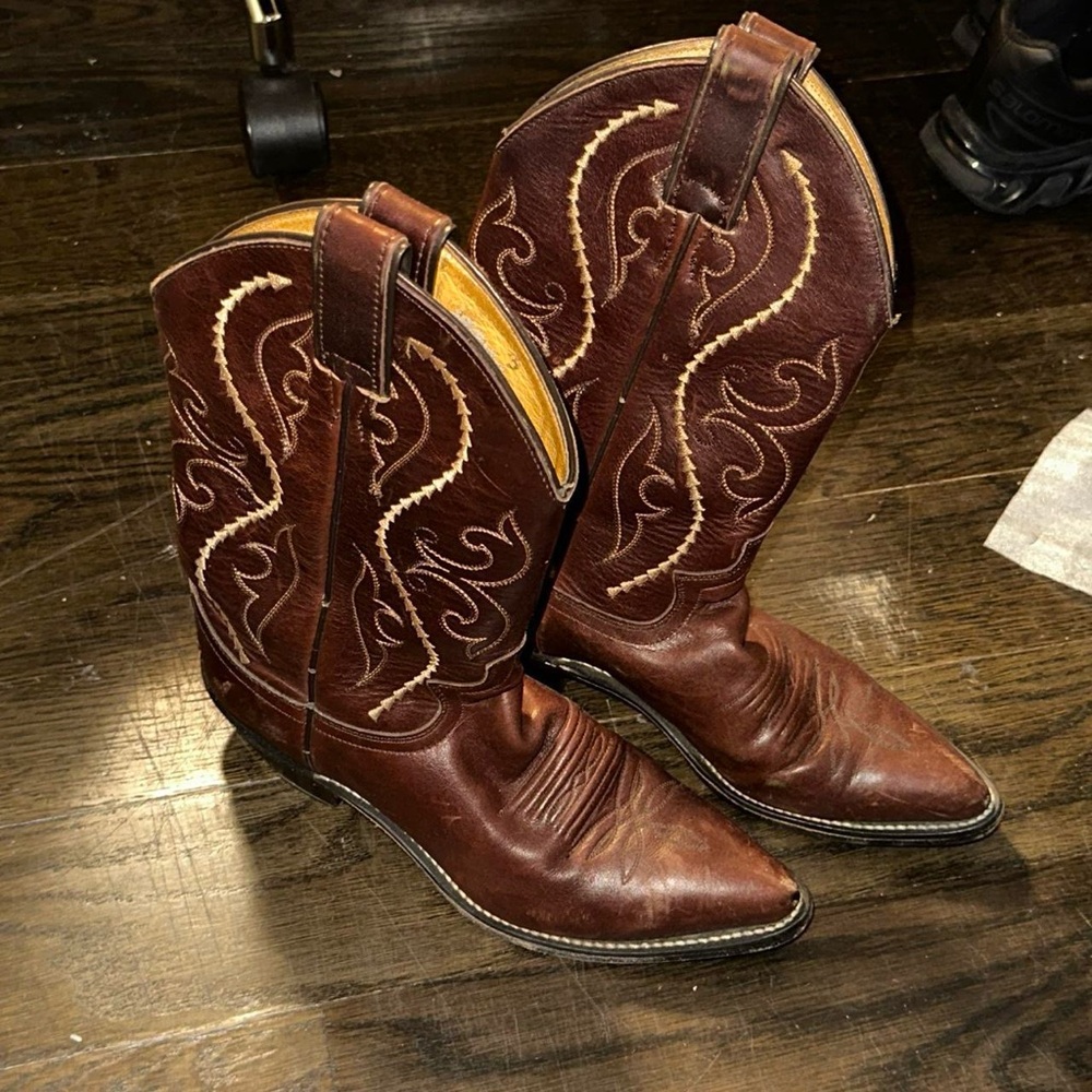 Brown Leather Cowboy Boots